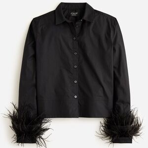 J. Crew - Collection cropped feather-trim garçon shirt